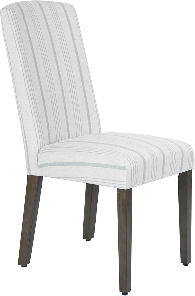 HomePop Parsons Classic Dining Chairs, Pack of 2, Dove Grey Stripe