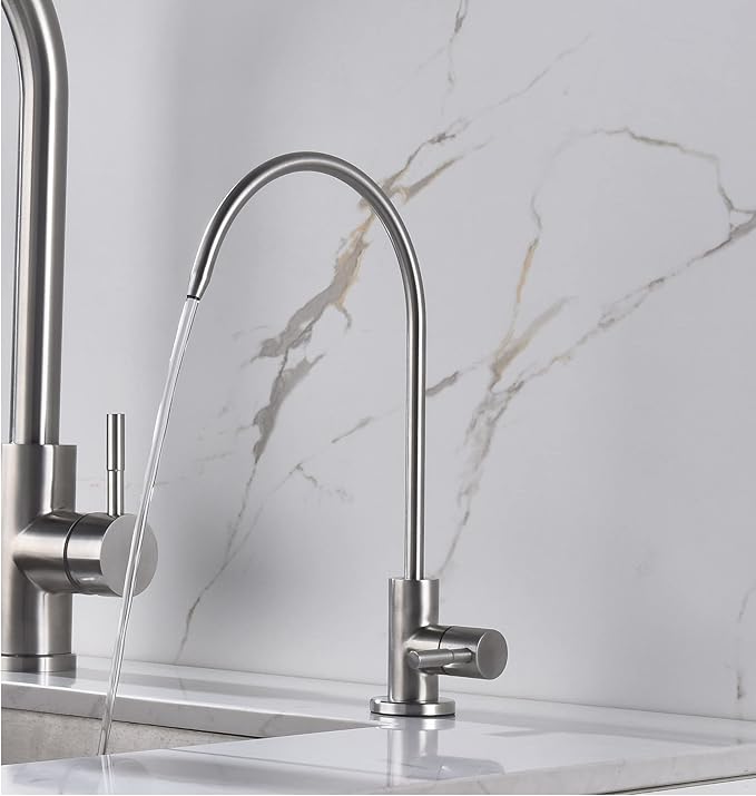 Drinking Water Faucet Brushed Stainless Steel, Kitchen Water Purifier Faucet for Non-Air Gap Reverse Osmosis Water Filtration System