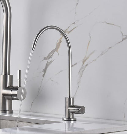 Drinking Water Faucet Brushed Stainless Steel, Kitchen Water Purifier Faucet for Non-Air Gap Reverse Osmosis Water Filtration System