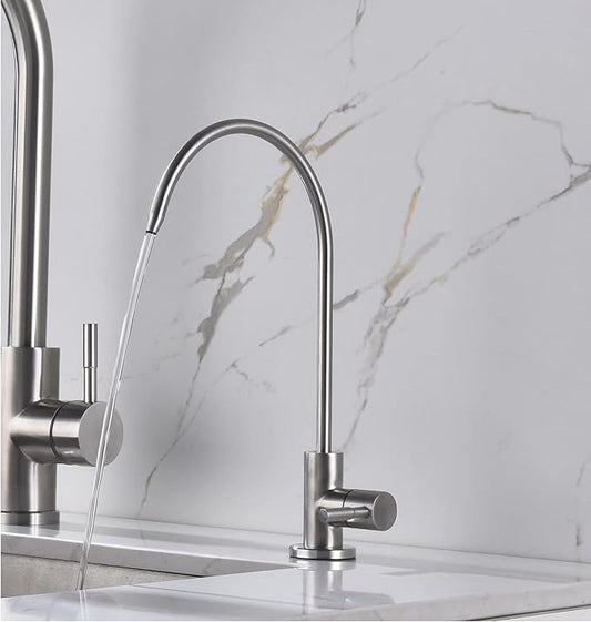Drinking Water Faucet Brushed Stainless Steel, Kitchen Water Purifier Faucet for Non-Air Gap Reverse Osmosis Water Filtration System