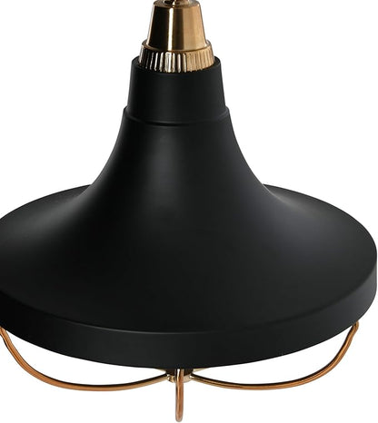 Presley - Caged Trumpet Metal Ceiling Light, Brushed Brass and Matte Black