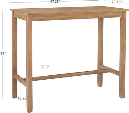 Linon 42 inch Height Pub Claridge Table, Distressed Brown Bar