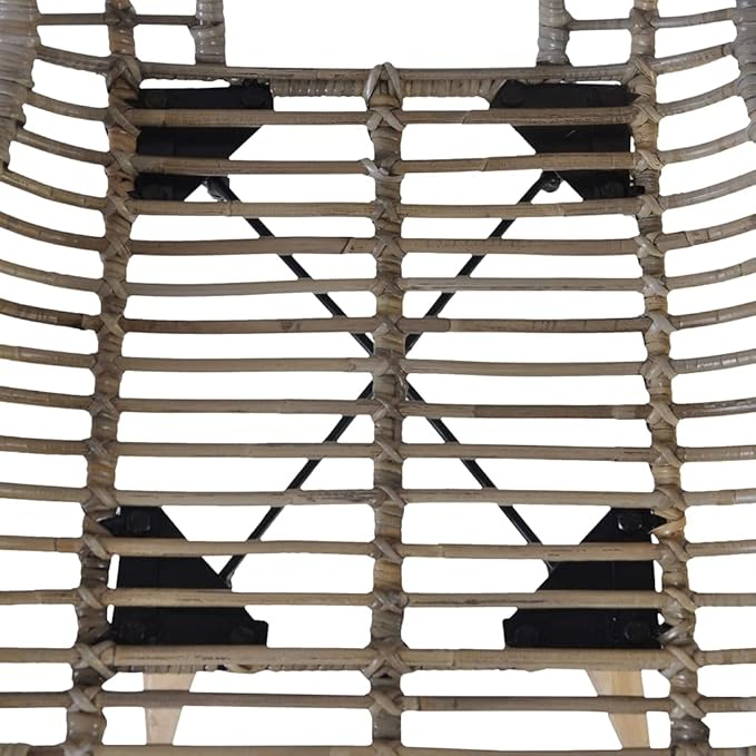 Natural Rattan Dining Chairs Set of 2 Brown Wooden Legs Kitchen Chairs with Vintage Farmhouse Style for Dining Room Living Room and Kitchen Furniture