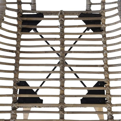 Natural Rattan Dining Chairs Set of 2 Brown Wooden Legs Kitchen Chairs with Vintage Farmhouse Style for Dining Room Living Room and Kitchen Furniture