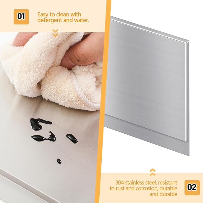 Moxweyeni Front Control Freestanding Range Universal Backguard 29.72" L x 4.72" W Stainless Steel Backsplash for Stove, Easy Installation Hood Backsplash for Most Kitchen Brands Stove(Silver)