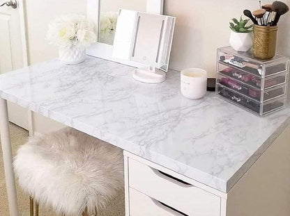 practicalWs Marble Wallpaper Granite Gray/White Paper Roll 23.6" x 196" Kitchen Countertop Cabinet Furniture is Renovated Thick PVC