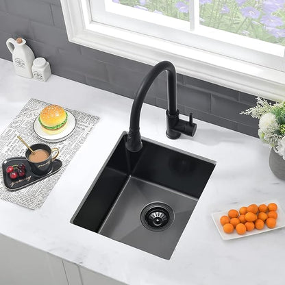 13 Black Bar Sink Undermount-VASOYO 13x15 Inch Undermount Bar Sinks Small Kitchen Sink for Bar Prep, Outdoor, Rv, 16 Gauge Stainless Steel Single Bowl Kitchen Basin with Bottom Grid