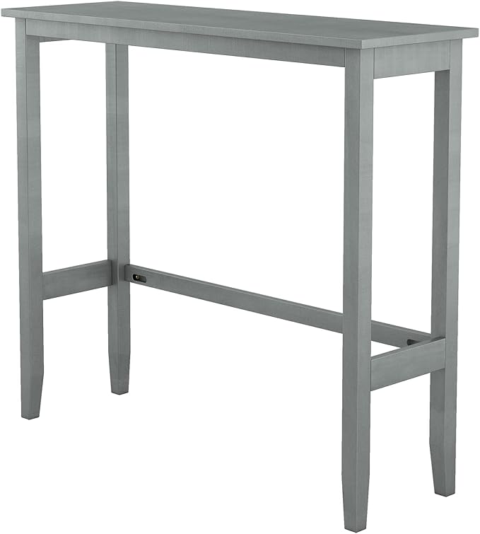 Farmhouse Dining Table Set,48" Rectangular Wood Bar Height Dining Set, Kitchen Breakfast Nook with 2 Upholstered Chairs for Small Places (Gray/N*Bar)