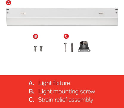 UltraPro 12 inch Hardwired Under Cabinet Lights, 3 Color Settings - 2700K/4000K/5000K - Warm White, Cool White, and Daylight, Under Cabinet Lighting, Dimmable Under Counter Lights for Kitchen, 45366