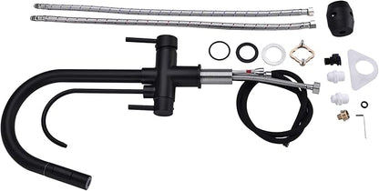 TUTEW Matte Black Kitchen Faucet with Pull Down Sprayer, Black Kitchen Sink Faucet with Drinking Water Faucet,2 Handle 3 in 1 Water Filter Purifier Faucets