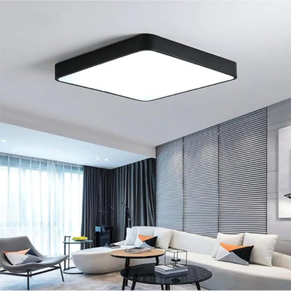 LED Ceiling Light Fixture,12 Inch Modern Square Recessed Ceiling Lights,Dimmable Light 24W Ceiling Lamp Black 3000K-6000K Close to Ceiling Lighting Flush Mount for Bedroom Living Room