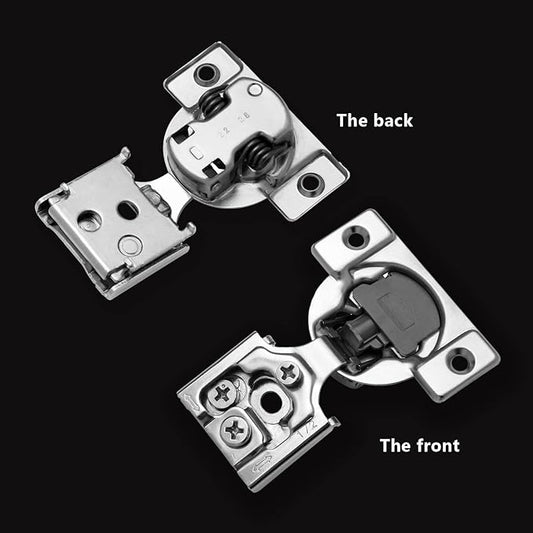 1/2 Inch Overlay Soft Close Cabinet Hinges, 2 Pack Slow Soft Close Hinges for Kitchen Cabinets Satin Nickel Hidden Self Closing Kitchen Cabinet Hinges