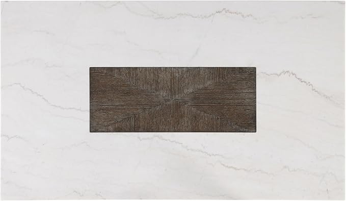 Furniture of America Rafferty Modern Solid Wood 70-inch Rectangle Dining Table with Genuine White Marble Tabletop and Tapered Pedestal Base, Seats up to 6, for Home Kitchen, Living Room, Dark Walnut