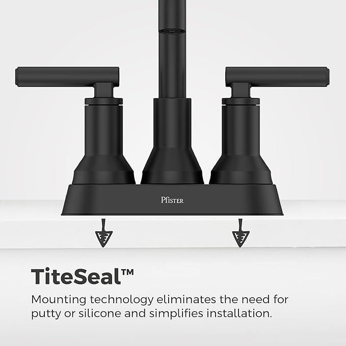 Pfister Capistrano Bathroom Sink Faucet, 4-Inch Centerset, 2-Handle, 3-Hole, NSF Certified, Spot Defense Matte Black Finish, LF048CSOSDB (Pack of 3)