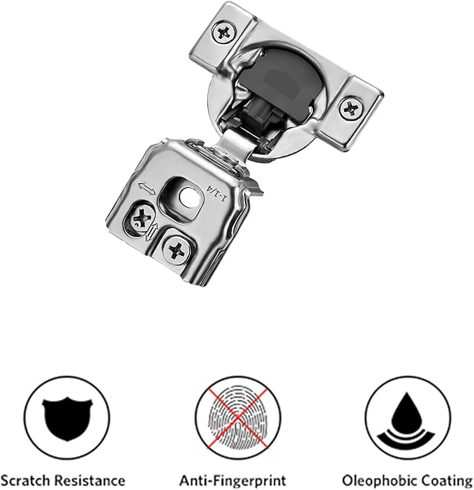Ravinte 60 Pack 30 Pair 1-1/4 inch Overlay Cabinet Hinges Kitchen Soft Close Hidden Door Hinges for Kitchen Cabinet Stainless Steel Adjustable Satin Nickel Cupboard Hardware
