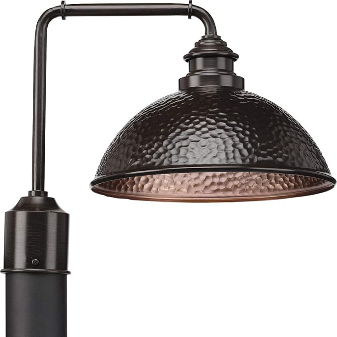 Progress Lighting Englewood Collection 1-Light Farmhouse Outdoor Post Lantern Light Antique Bronze, 13-7/16" x 16" x 12"