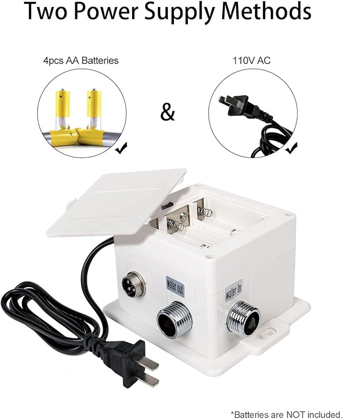 Touchless Bathroom and Kitchen Sink Faucet Commercial Public Automatic Motion Sensor Faucet with Deck Plate and Temperature Mixer,Battery or Plug-in Powered,1 Hole or 3 Hole,Chrome