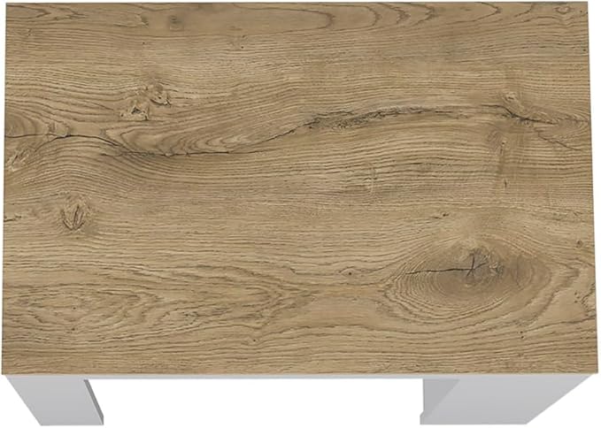 Modern Dining Table Kitchen Island Counter Height Table Top with 3-Side Shelf, Sturdy Stable Console for Living Room Decor Luxury Easy Clean Surface,White