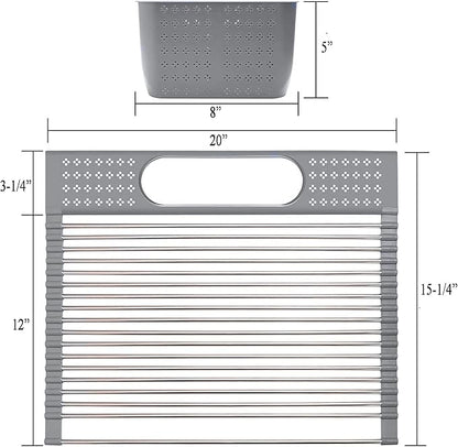 33 x 22 x 9 Inch Top-mount/Drop-in Stainless Steel Single Bowl Kitchen Sink with Strainer and Dishrack - 18 Gauge Stainless Steel-1 Faucet Hole