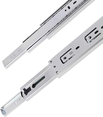 Gobrico 14 inch Drawer Slides 1 Pair，Soft Close Drawer Slides 3 Fold, Cabinet Drawer Slides Full Extension Drawer Slides, Heavy Duty Slide Rails, Side Mount Ball Bearing Tracks Guide Drawer Glides