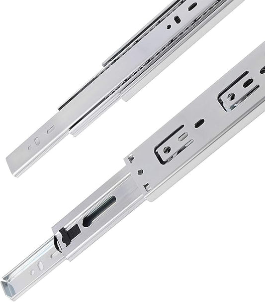 Gobrico 14 inch Drawer Slides 1 Pair，Soft Close Drawer Slides 3 Fold, Cabinet Drawer Slides Full Extension Drawer Slides, Heavy Duty Slide Rails, Side Mount Ball Bearing Tracks Guide Drawer Glides