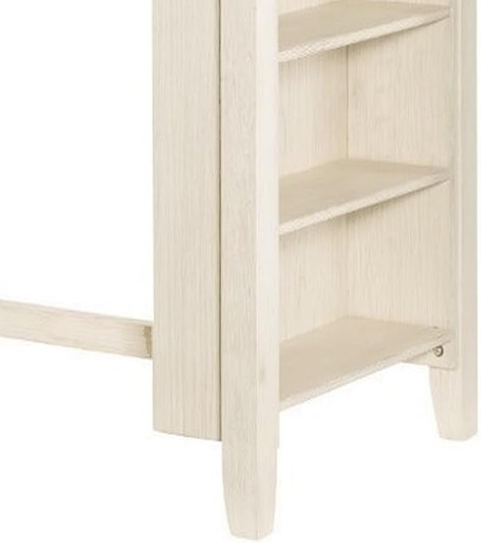 Benjara Joss 60 Inch Cottage Counter Height Table, 2 Tone Wood, Gray Top Cream Base