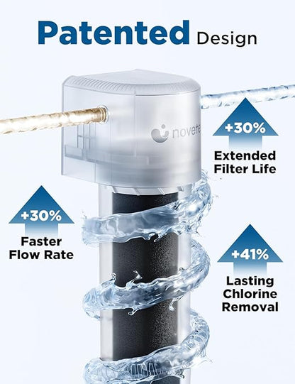NOVETE Under Sink Water Filter, Upgraded 30K Gallons, NSF/ANSI 42 & 372 Certified, Reduces 99.5% Chlorine, Lead, PFOA/PFOS, Bad Taste, Direct Connect to Kitchen Faucet, USA Tech, UWF1A-PC-1, Black