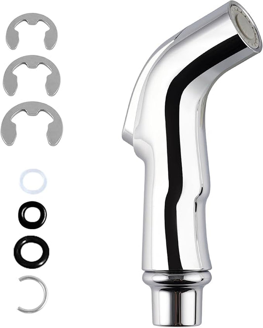 Universal Sink Sprayer Attachment for Faucet, Kitchen Side Sprayer Head Compatible with Delta, Moen, Kohler and Other OEM Brands Pull Out Spray Head, Chrome Finish, Ergonomic Design