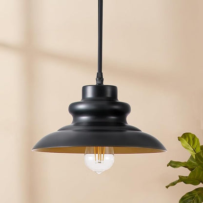 Pendant Light Fixture, Hanging Light for Kitchen Island Dining Room Bedroom Foyer, E26 Base Metal 1-Light Ceiling Lamp