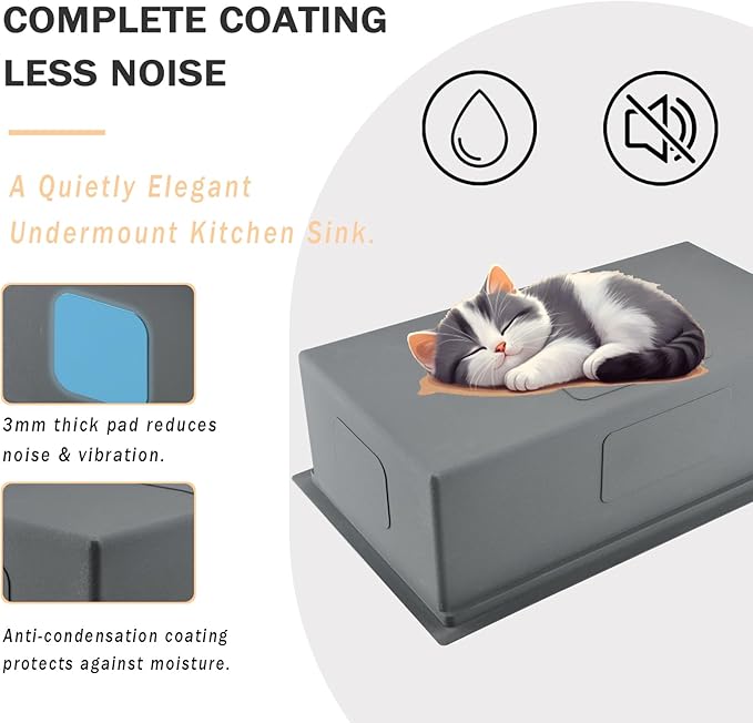 WHaor 33 Inch Kitchen Sink Undermount, 33x19 Stainless Steel Undermount Sink Ledge Workstation 16 Gauge Deep Single Bowl Handmade Under Counter Basin with Cutting Board