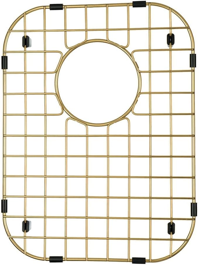 Starstar Sinks Protector Matte Gold 304 Stainless Steel Kitchen Sink Bottom Grid, Rack (13 L x 16 W)