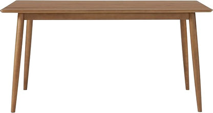 Alaterre Furniture Calais Dining – Mid Century Modern 59-Inch Rectangular Dining Table for 4 – Solid Wood Kitchen and Dining Room Table with Minimalist Design (Warm Pecan Finish)