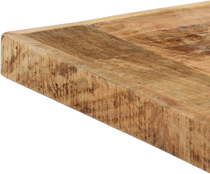 Industrial Dining Table 55 x 28 in Solid Mango Wood Small Dining Table for 6 Modern Kitchen Table Dining Room Table for Apartment Loft Studio