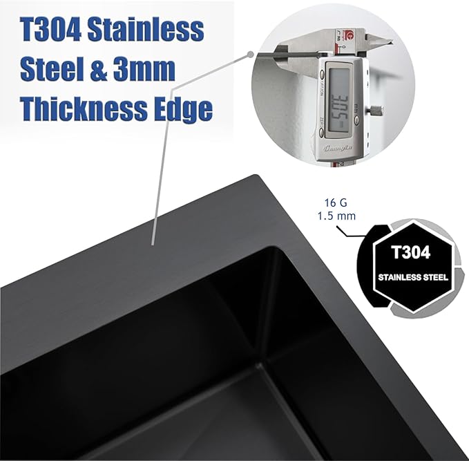 Hotis Drop in Black Bar Sink, 13x15 Inch Topmount RV Small Gun Black Kitchen Sink, Handmade Stainless Steel Wet Bar Sinks, Outdoor Single Bowl with Dish Grid & Drain