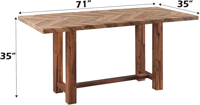 Acme Gilsea Acacia Wood Rectangular Counter Height Table in Brown
