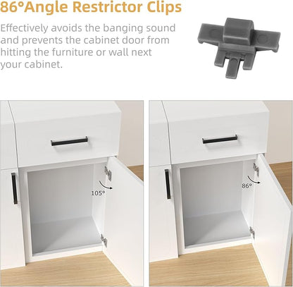 Furniware Cabinet Door Angle Restriction,30 Pieces 86 Degree Angle Restriction Hinge Clip for Soft Close Cabinet Hinges, Hinge Opening Angle Restrictor Clip, Nylon