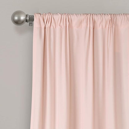 Lush Decor Allison Ruffle Light Filtering Window Curtain Panels Pair 40" W x 95" L Blush - Coquette Curtains for Bedroom - Drapes - Ruffle Curtains Kids