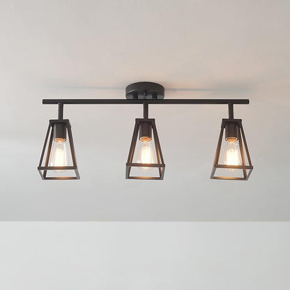 Globe Electric 64000005 25" 3-Light Track Lighting, Matte Black, Pivoting Track Heads, Lighting for Kitchen, Bathroom, Bedroom, or Dining Room, Living Room Ceiling Lights, Light Fixture