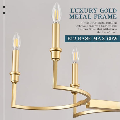 Gold Rectangular Chandelier 38in Linear Kitchen Island Chandelier Light Fixture 8 Light Gold Chandeliers Lighting for Kitchen Island Dining Room