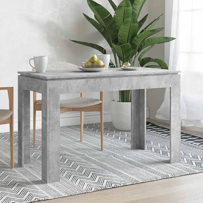 Concrete Grey Dining Table, Engineered Wood, 47.2x23.6x29.9 in Rectangular Dinner Table, Modern Kitchen & Dining Room Tables for 4 People, Scandinavian Style