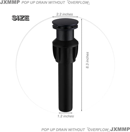Black Vessel Sink Faucet with Drain Assembly and cUPC Supply Lines, JXMMP Stainless Steel Matte Black Faucets for Bathroom Sink, Tall Bathroom Faucet JXM1001BK