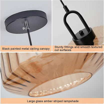 Large Glass Pendant Light fixtures Dining Room Mid Century Modern Pendant Light Kitchen Island Amber Glass Pendant Lights Hand Blown Globe Shade Design Vintage Ceiling Pendant Light