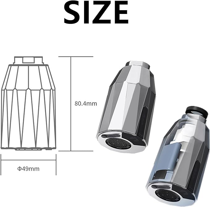 Smart Touchless Faucet Adapter, 2024 New Updated Automatic Sensor Faucet Adapter, Touchless Bathroom Faucet, Sensor Water Saving Faucet Adapter with Revolutional Bubbler, Splash Prevention (2SETS)