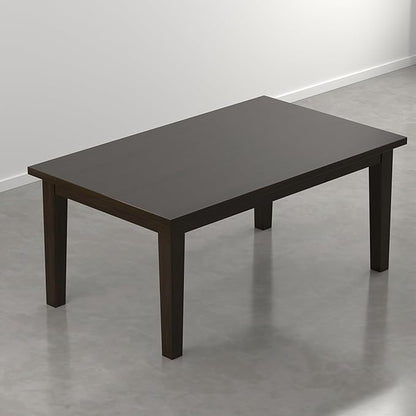 SIMPLIHOME Eastwood Dining Table - 66 inch Wide Solid Wood Rectangular Dinner Table in Deep Brown, Contemporary Dining Room Table with Thick Top and Tapered Legs, Seats 6