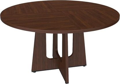 47" Farmhouse Dining Table, Kitchen Table with Stable Structure, Dinner Tables with Simple Assembly for Home Gatherings & Daily Dining, Walnut