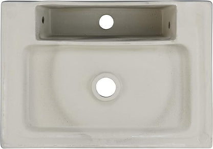 Claire 20” Rectangle Ceramic Vessel Sink in Matte Grey