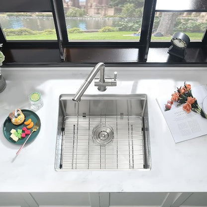 21 Inch Undermount Bar Sink Workstation-iAnomla 21x19 Stainless Steel Bar Sink Undermount Kitchen Sinks Outdoor 16 Gauge Single Bowl Rv Sinks with Cutting Board