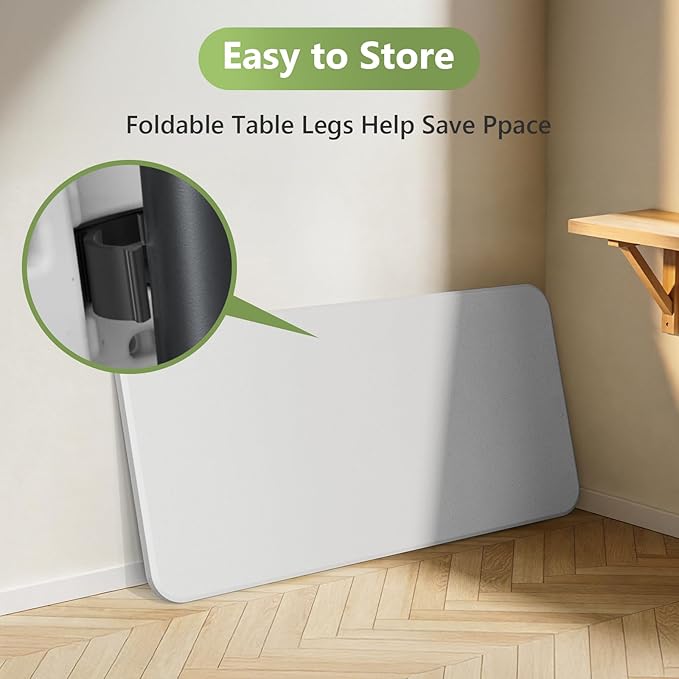 4ft Folding Table, Heavy Duty Plastic Card Table with Foldable Steel Legs, Metal Frame Support up to 400 lb, Portable for Indoor, Outdoor, Picnic, Camping, Dining, Party, White