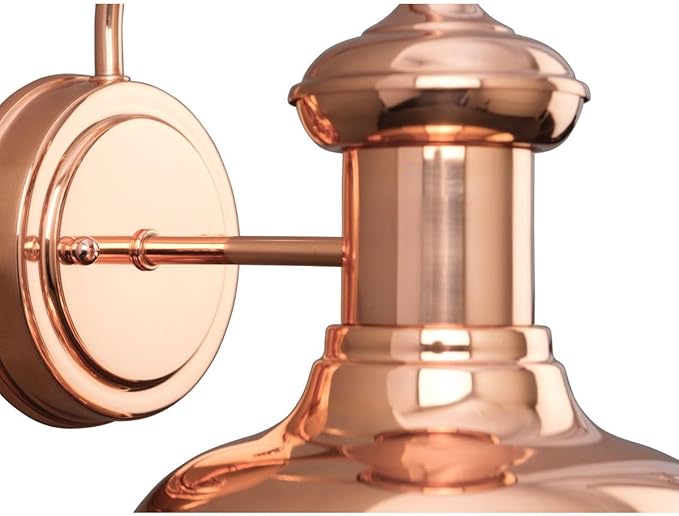 Progress Lighting Brookside Collection 1-Light Outdoor Wall Light, Exterior Wall Lights for Garage Lights, Porch Light, Garages, 12" by 12.375", Copper Finish