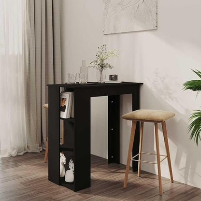 Rectangular Bar Table, Black Engineered Wood, 40.2" L x 19.7" W x 40.7" H, Durable Kitchen & Dining Room Table for 4 People, Modern Design